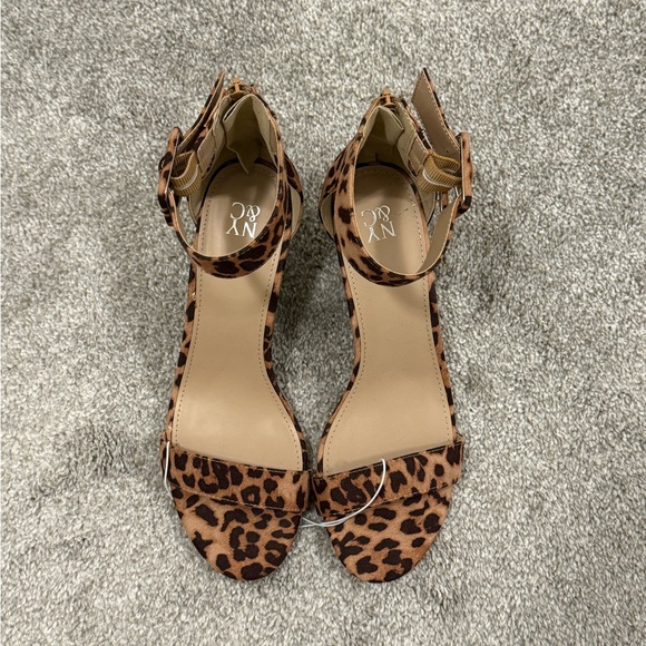 New York & Company Leopard Print Ankle Strap Wedge Sandals - Picture 6 of 7